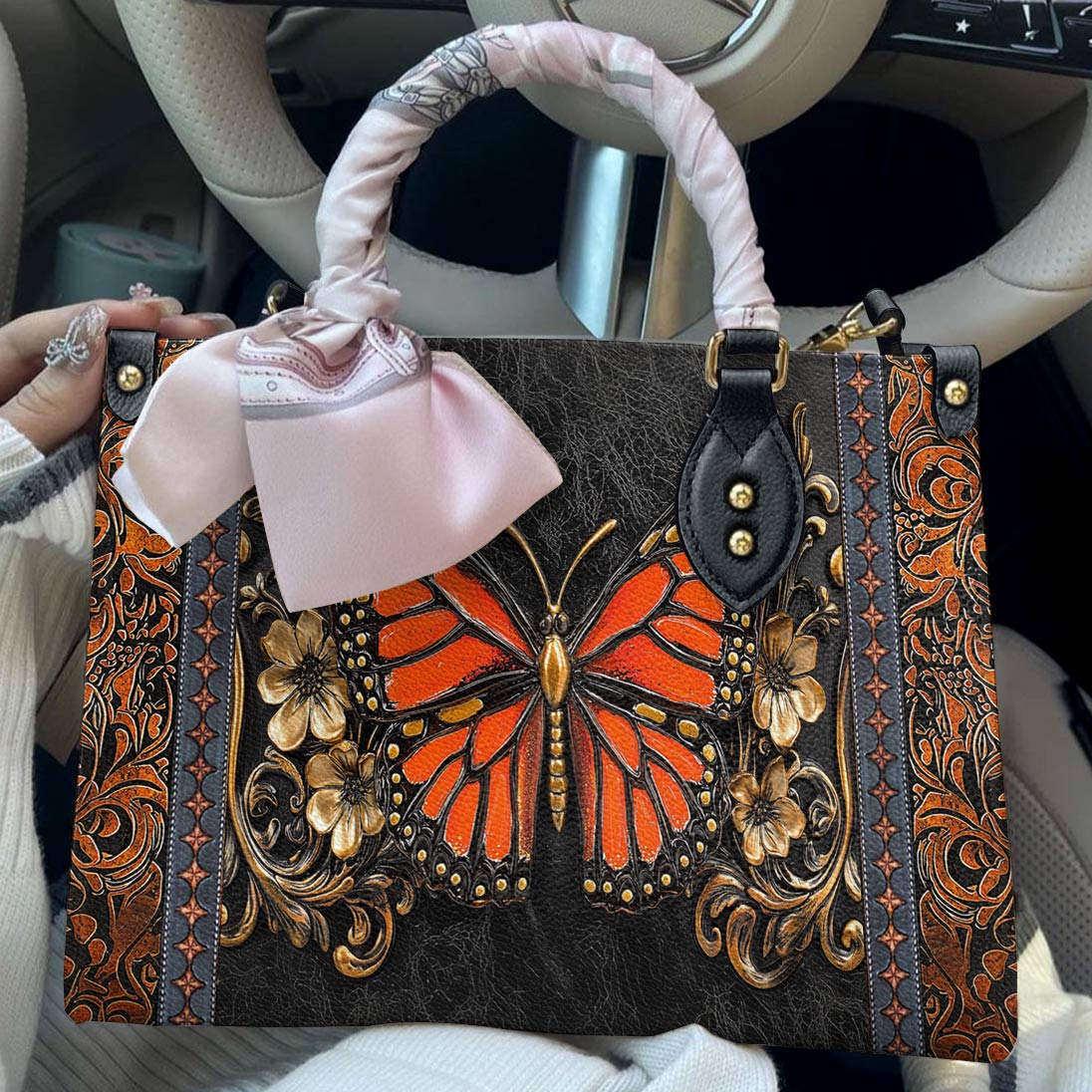 Lorva Butterfly Leather Bag Victorian Blaze