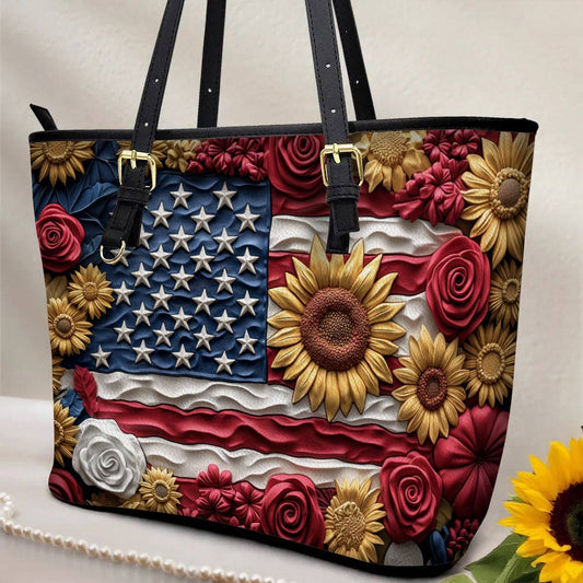 Lorva Leather Tote Bag Love My Country