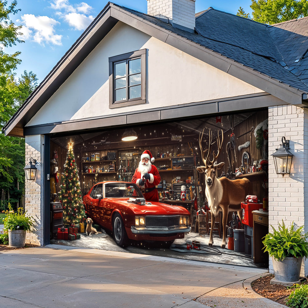 Lorva Christmas Garage Door Banner Decoration Happy Christmas