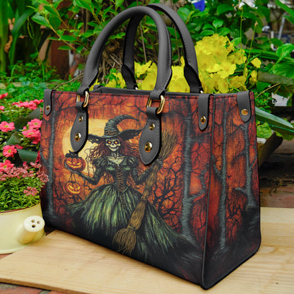 Witch Lorva Leather Bag Haunted Skull Charm
