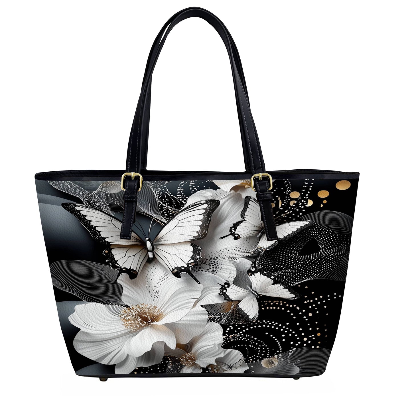 Lorva Butterfly Leather Tote Bag Midnight Flutter