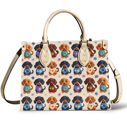 Lorva Leather Bag Dachshund Sweater Delight