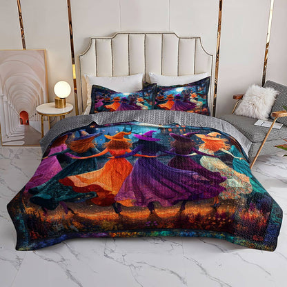 Witch Lorva All Season Quilt 3-Piece Set Midnight Witch Dance