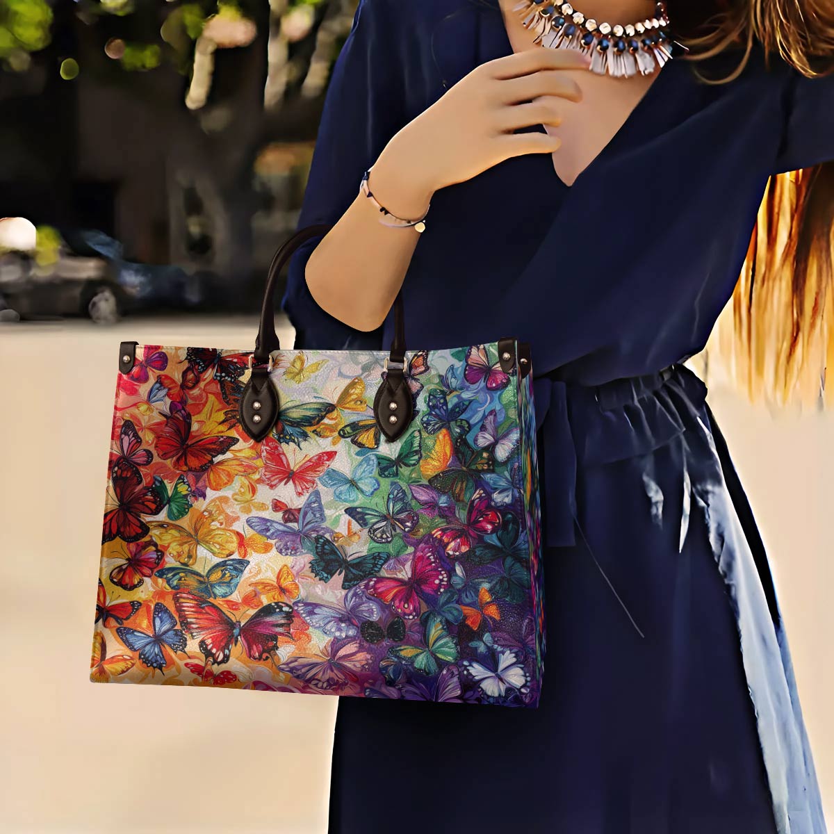 Lorva Butterfly Leather Bag Rainbow Migration