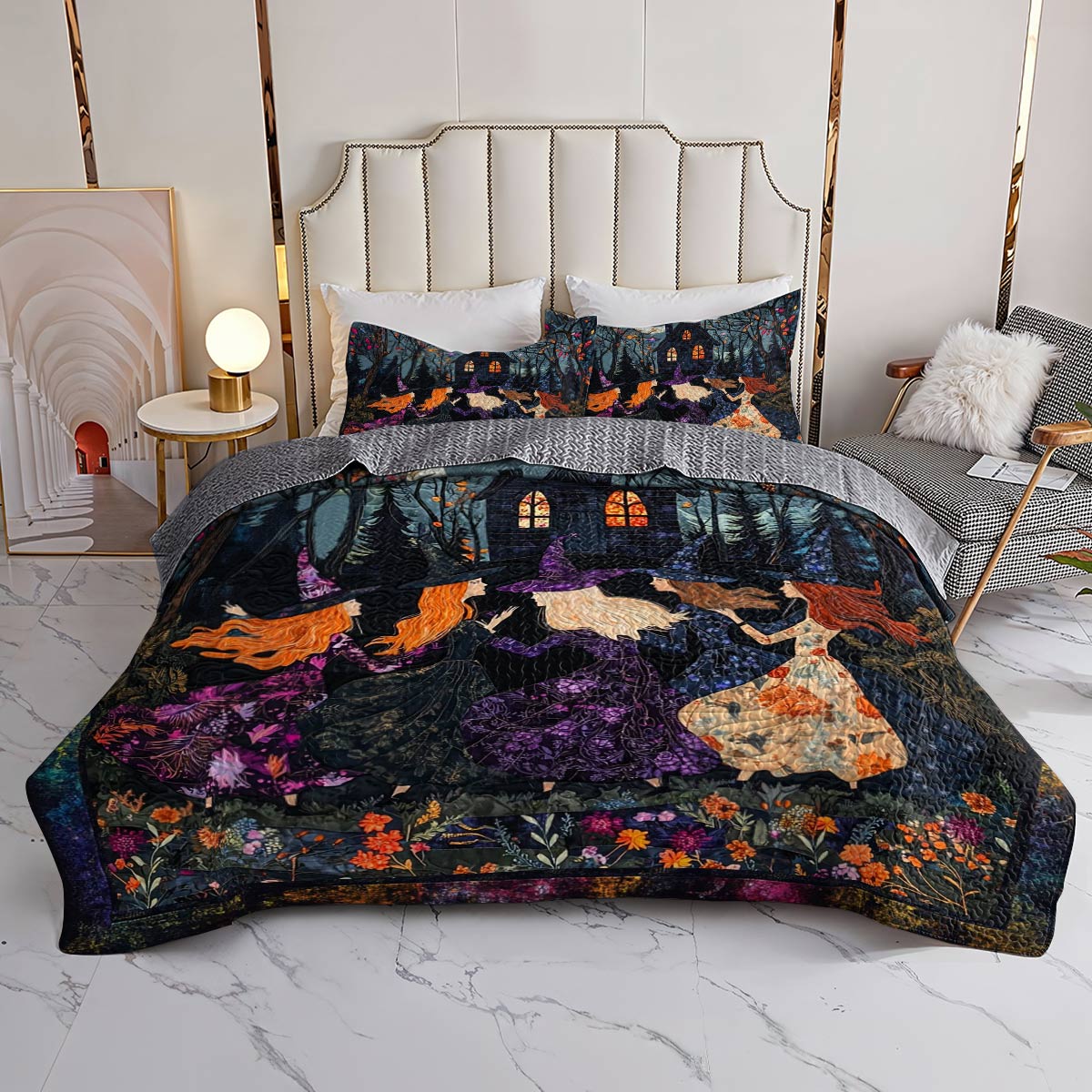 Witch Lorva All Season Quilt 3-Piece Set Whispers of the Forest