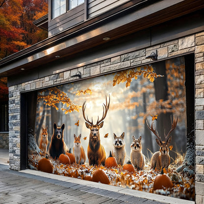 Lorva Garage Door Banner Decoration Fall Forest Companions