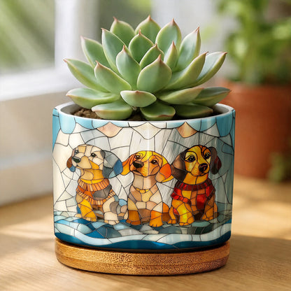 Lorva Dachshund Ceramic Plant Pot Cuteness