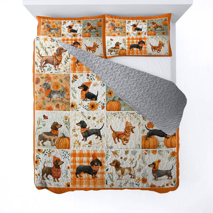 Lorva All Season Quilt 3-Piece Set Fall Frolic Dachshunds
