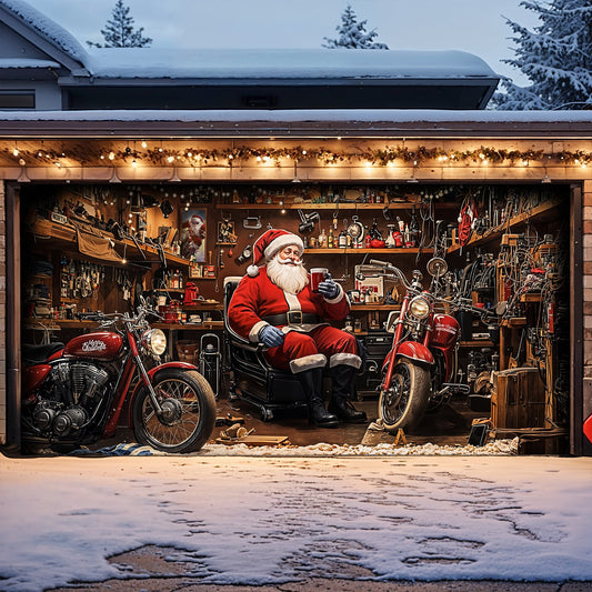 Lorva Christmas Garage Door Banner Decoration Santa’s Workshop Motors