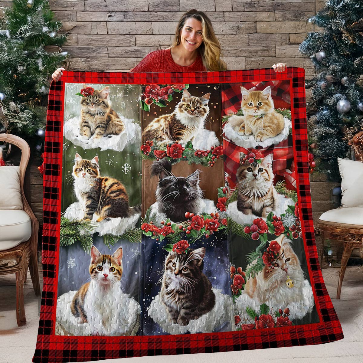 Lorva Cat All Season Quilt 3-Piece Set Remember Love On Christmas