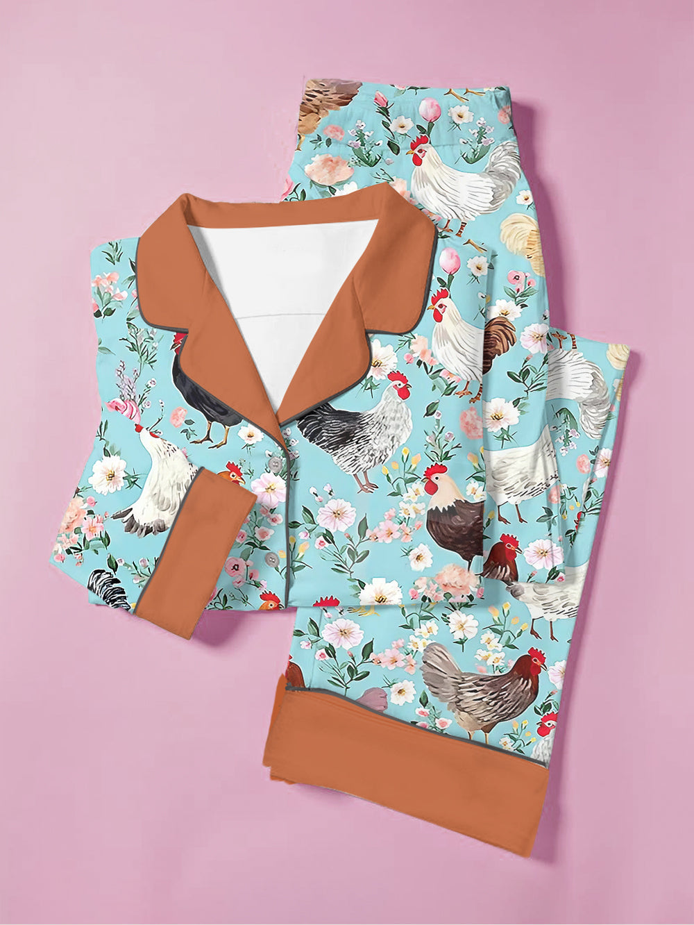 Lorva Chicken Classic Pajama Set Flora & Fowl