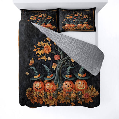 Witch Lorva All Season Quilt 3-Piece Set Pumpkin Hat Parade