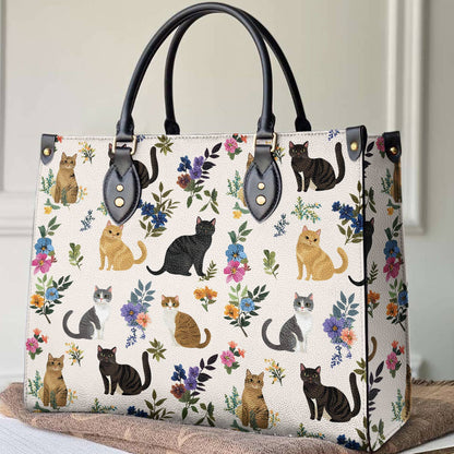 Lorva Cat Leather Bag Floral Gentle