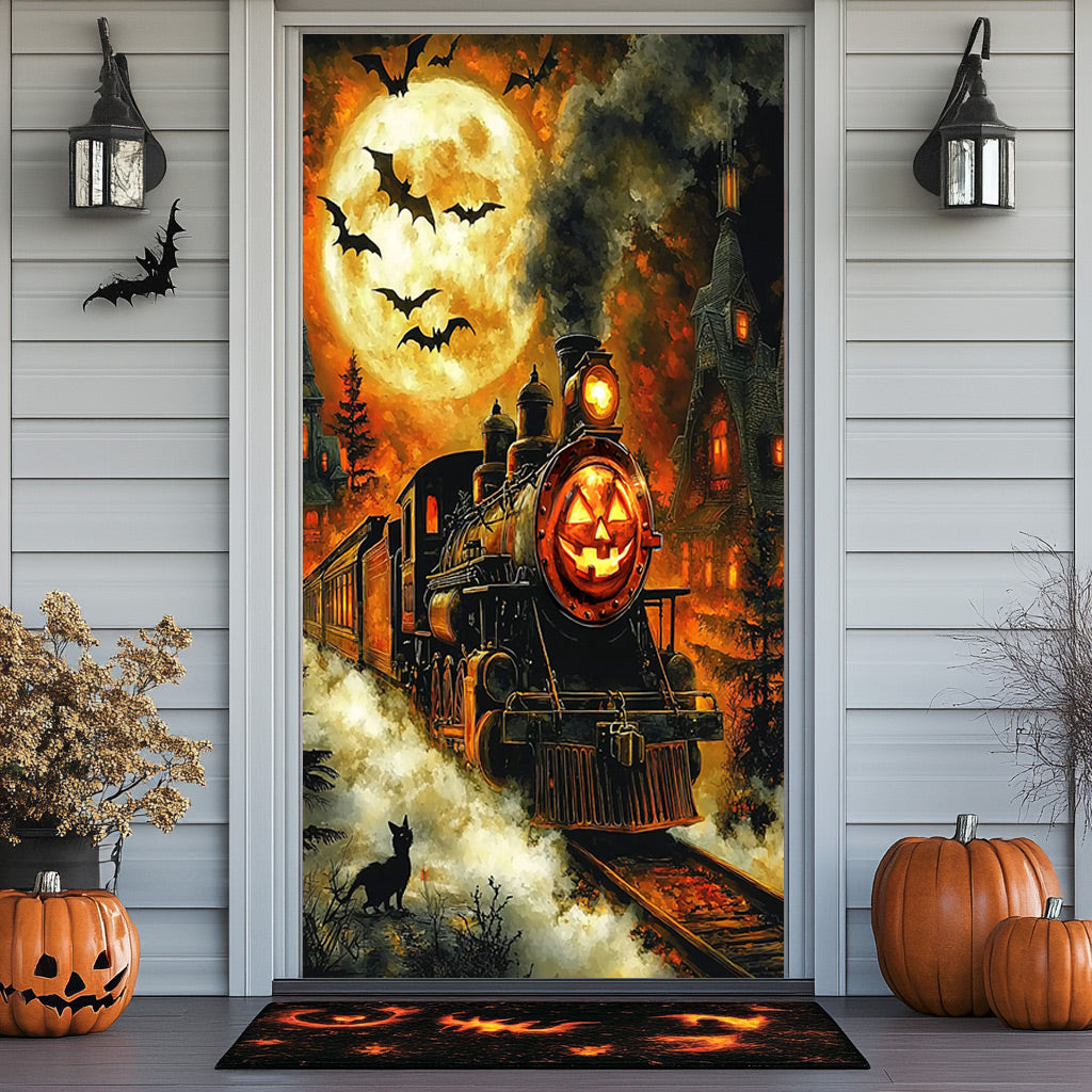 Lorva Halloween Door Cover Pumpkin Express Halloween