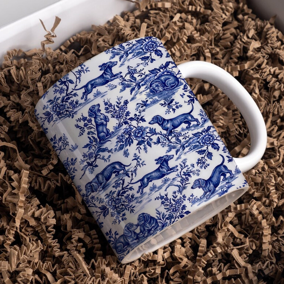 Lorva Mug Classical Floral Dachshunds