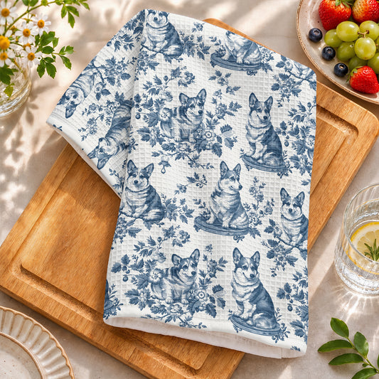 Lorva Corgi Towel Charming Floral