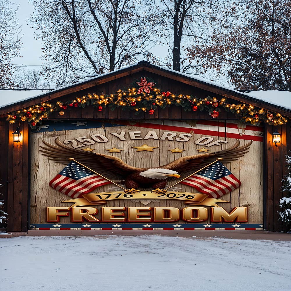Lorva Garage Door Banner Decoration 250 Years Of Freedom