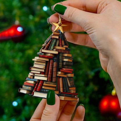 Lorva Reading Acrylic Ornament Book Lover Christmas Tree