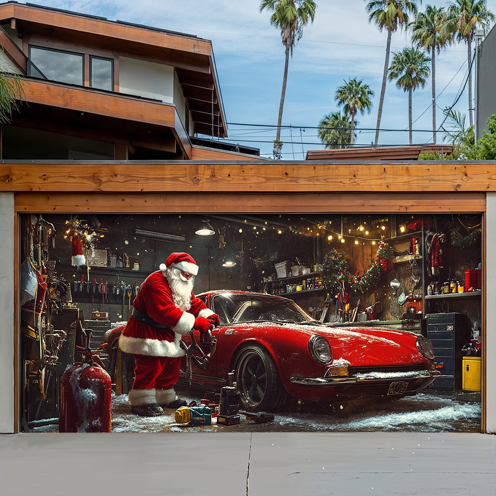 Lorva Christmas Garage Door Banner Decoration Motor Garage