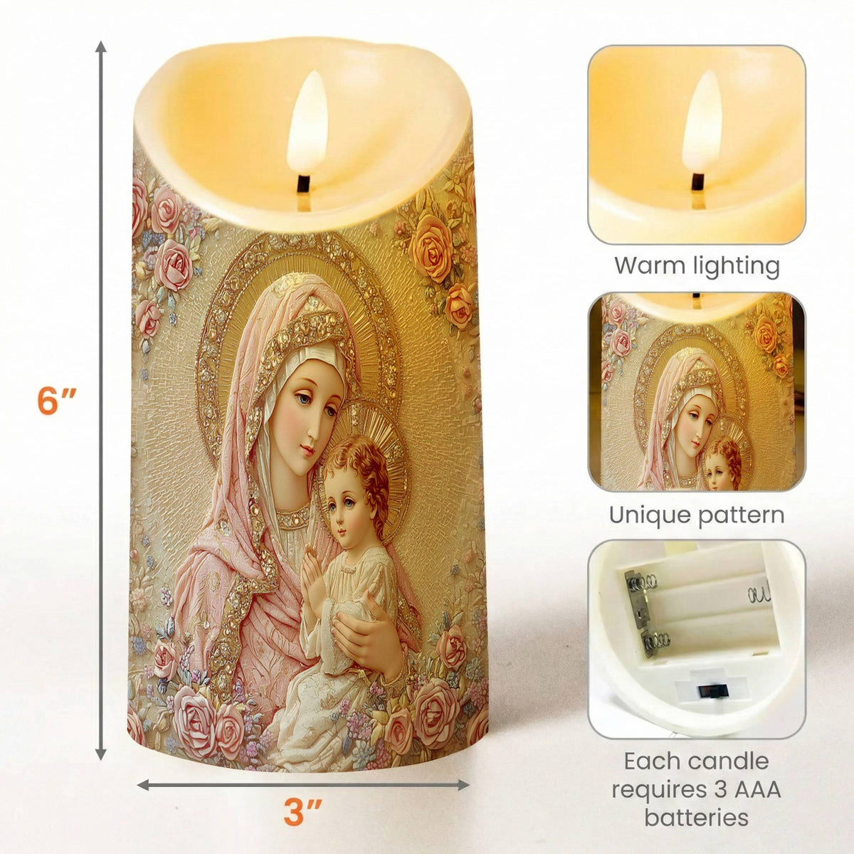 Lorva LED Candle Blessed Elegance