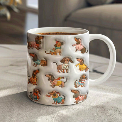 Lorva Flat Print Mug Joyful Dachshund Sweaters