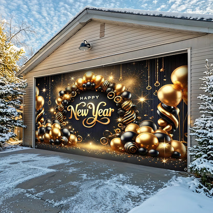 Lorva Garage Door Banner Sparkling New Year