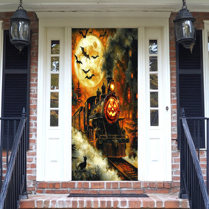 Lorva Halloween Door Cover Pumpkin Express Halloween