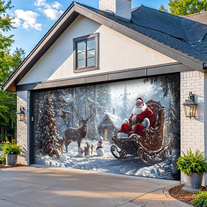 Lorva Christmas Garage Door Banner Decoration SSanta’s Woodland Christmas