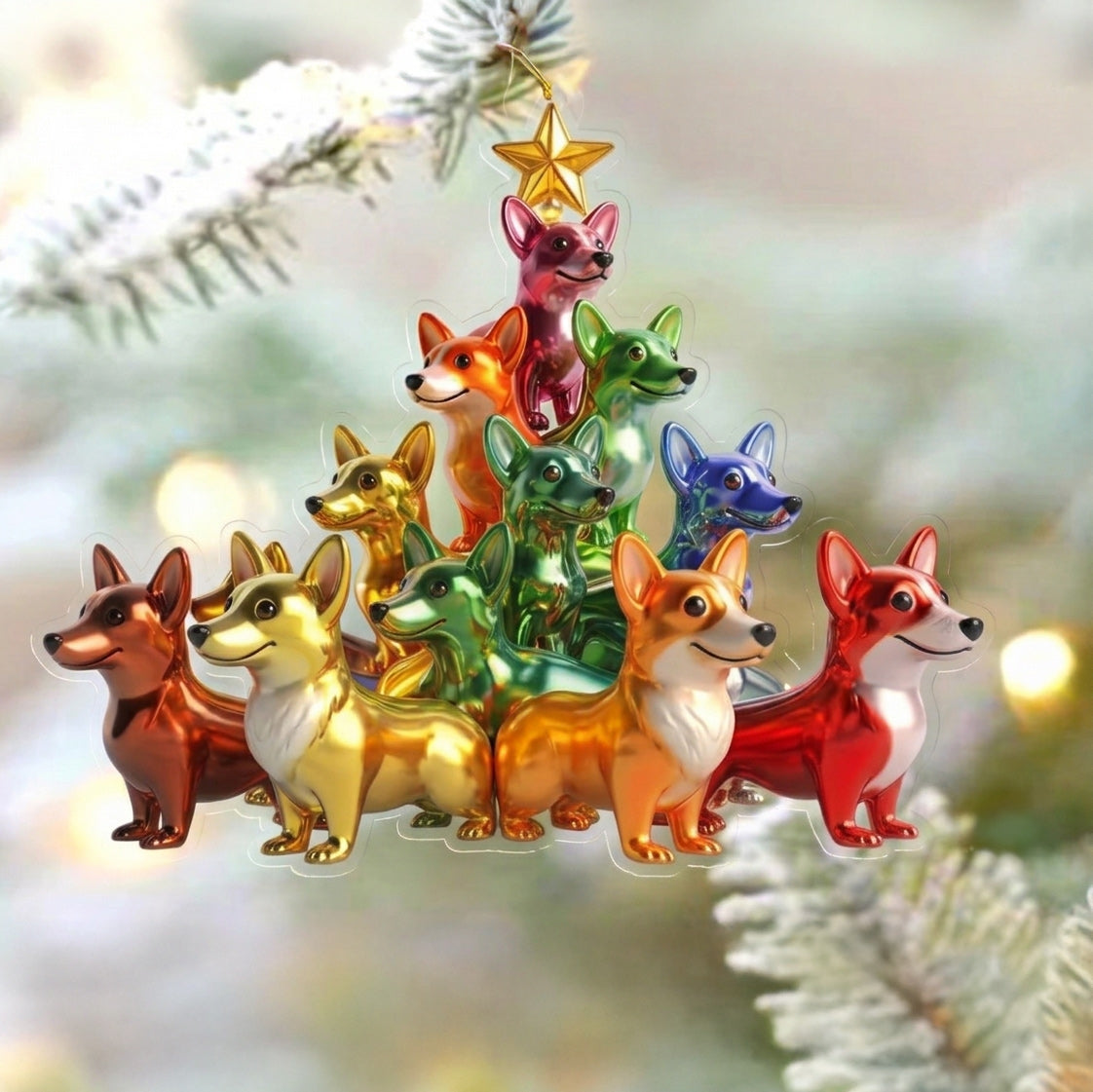Lorva Corgi Acrylic Ornament Amazing Christmas Tree