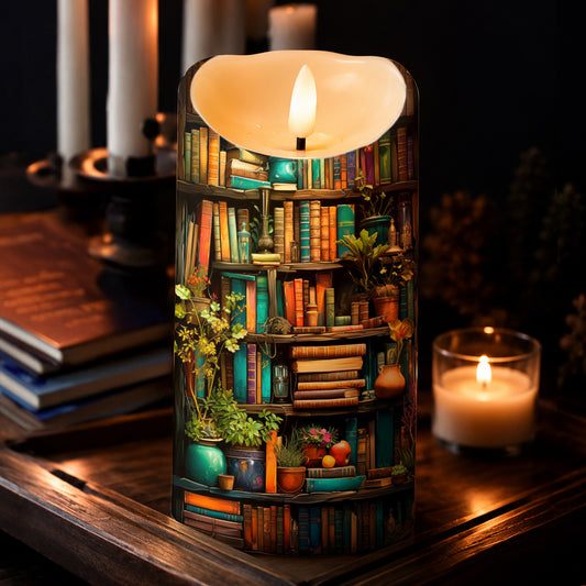 Lorva Reading LED Candle Enchanted Library