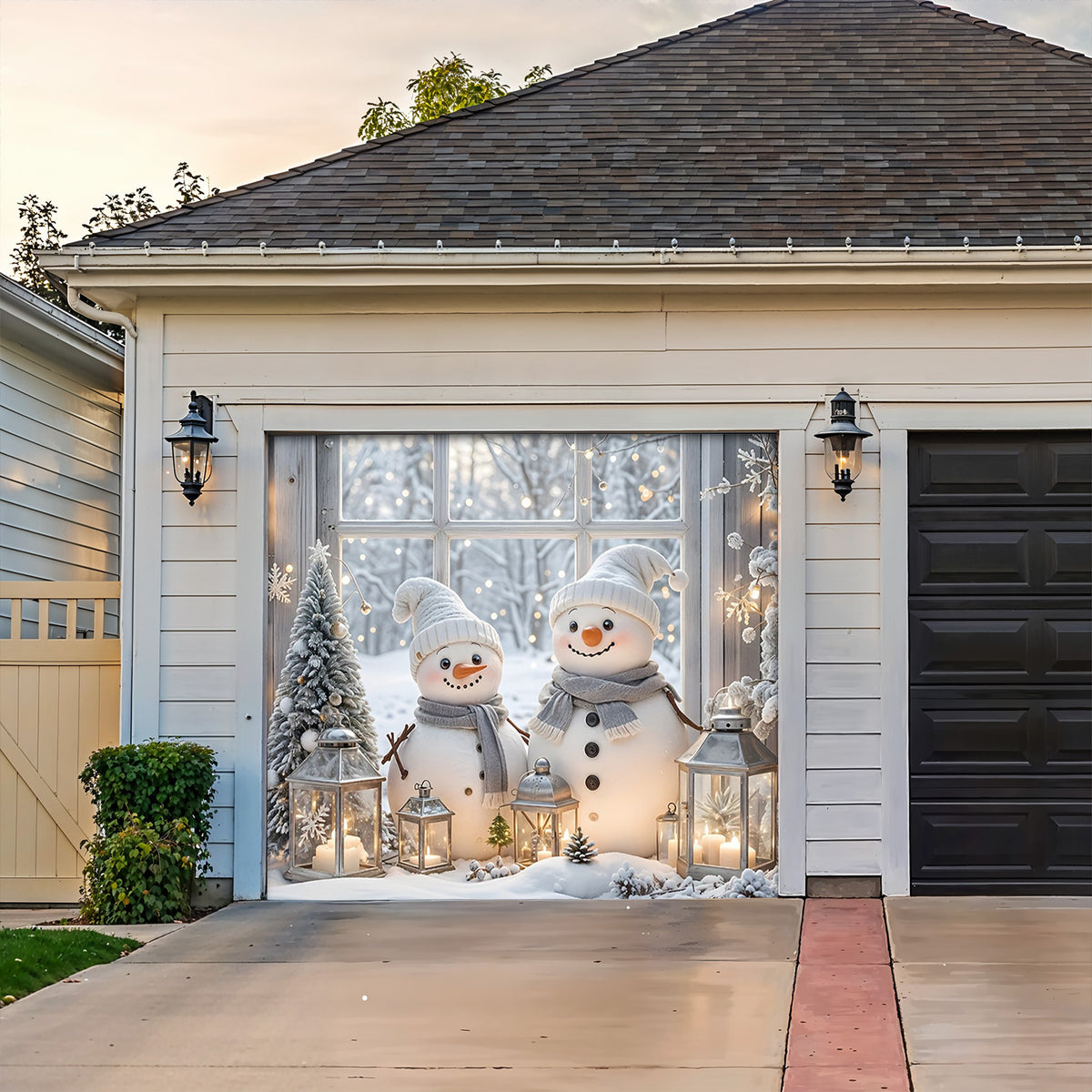 Lorva Snowman Garage Door Banner Decoration Beautiful Life