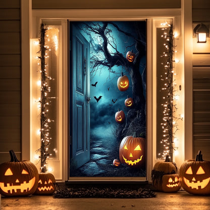 Lorva Halloween Door Cover Pumpkin Hollow Door