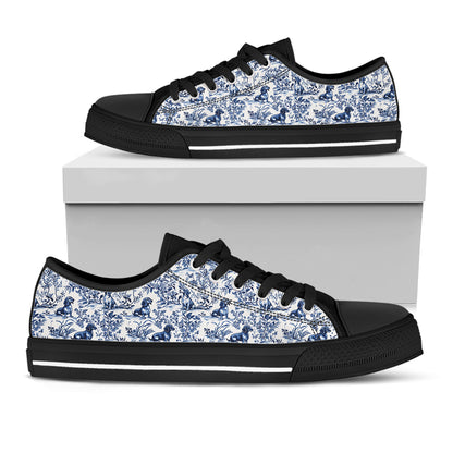 Lorva Dachshund Women's Low Top Shoes Charming Floral Dachshund