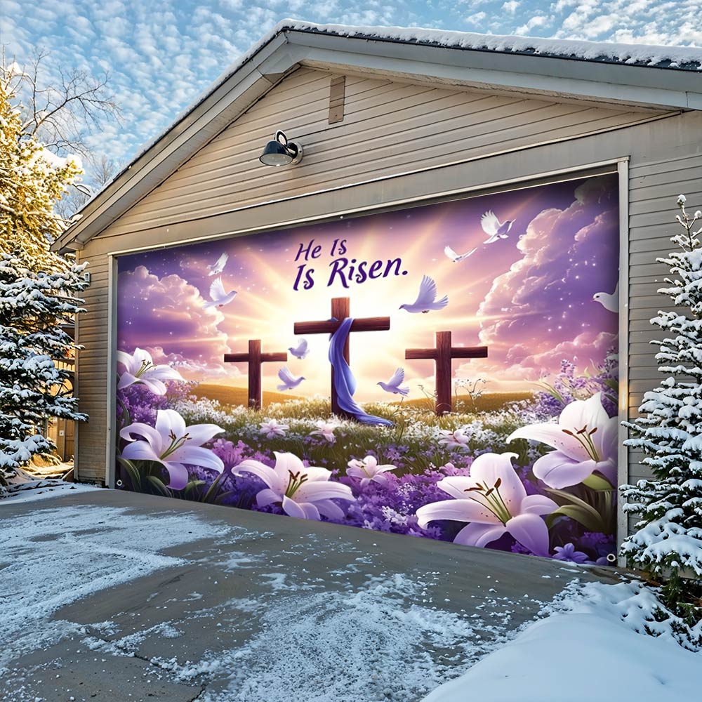 Lorva Garage Door Banner Decoration He Is Risen