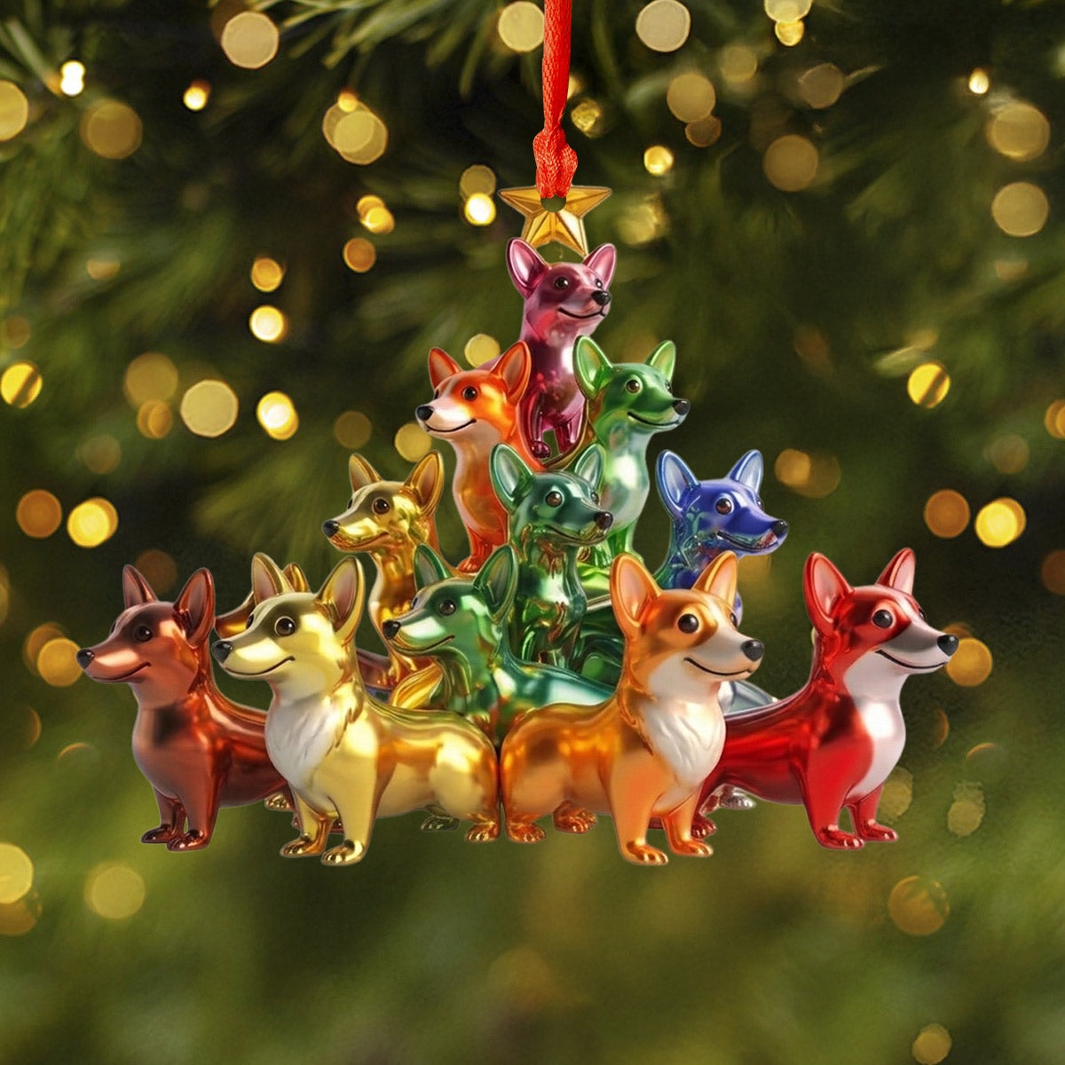 Lorva Corgi Acrylic Ornament Amazing Christmas Tree