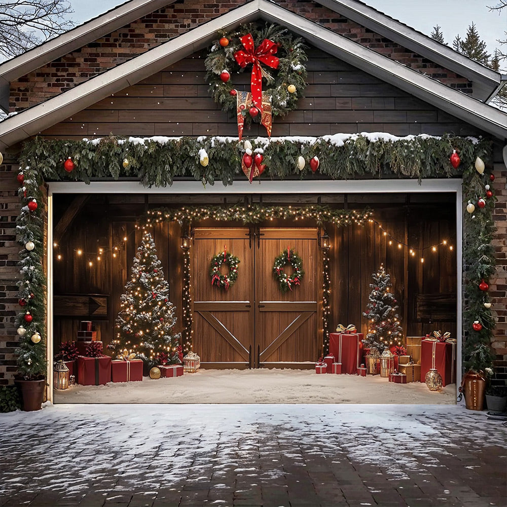 Lorva Christmas Garage Door Banner Decoration Christmas Themed Barn Door