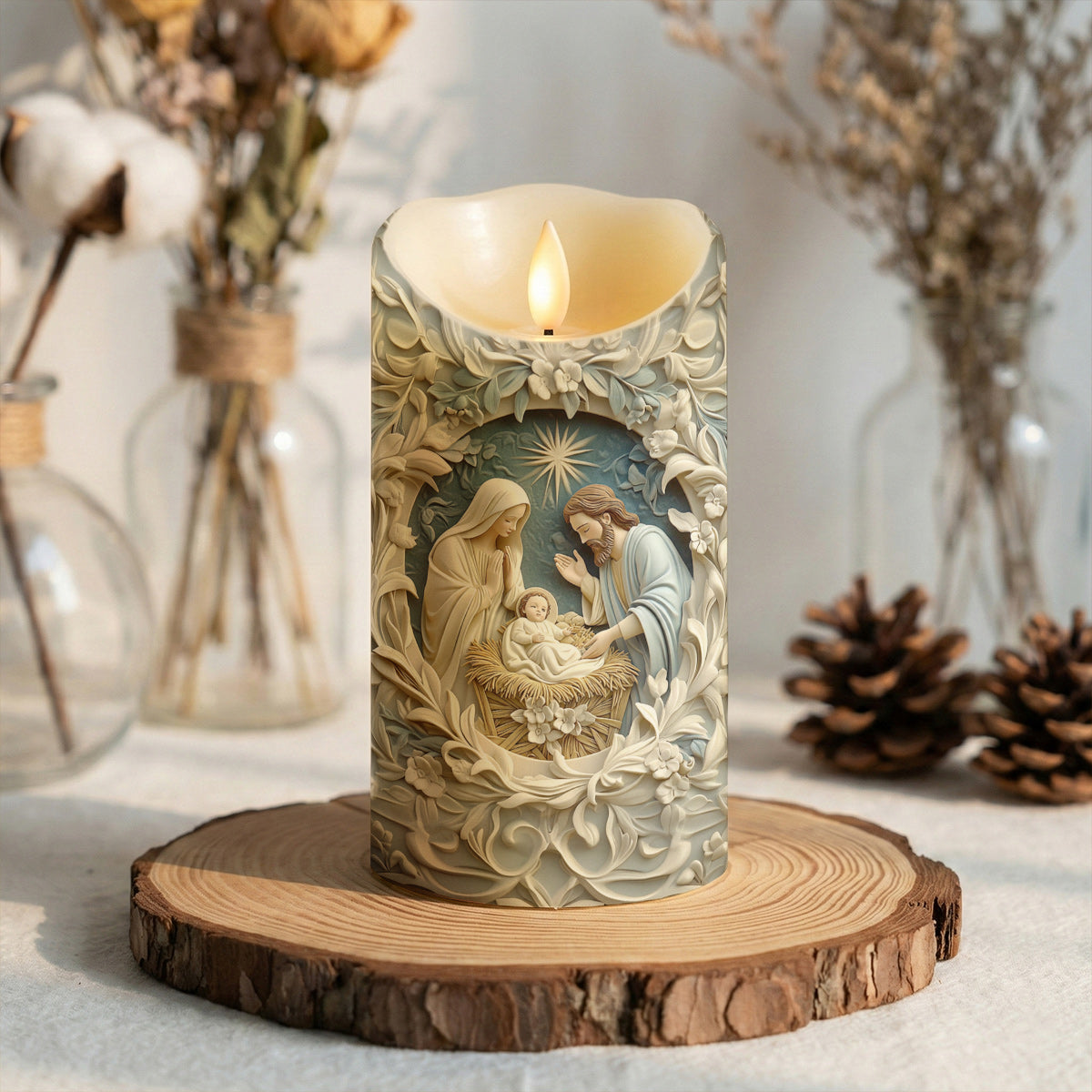 Lorva LED Candle The Blessed Family