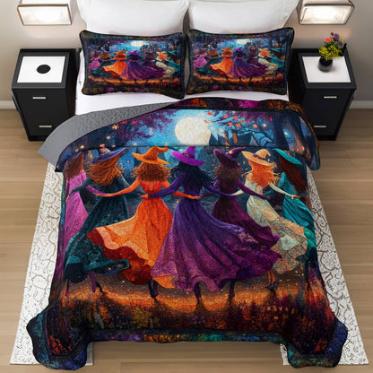 Witch Lorva All Season Quilt 3-Piece Set Midnight Witch Dance