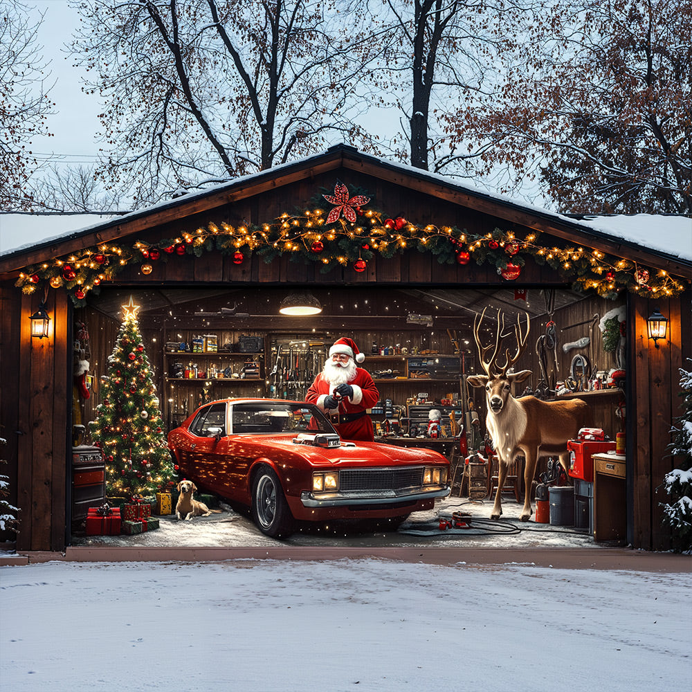 Lorva Christmas Garage Door Banner Decoration Happy Christmas