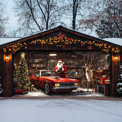 Lorva Christmas Garage Door Banner Decoration Happy Christmas