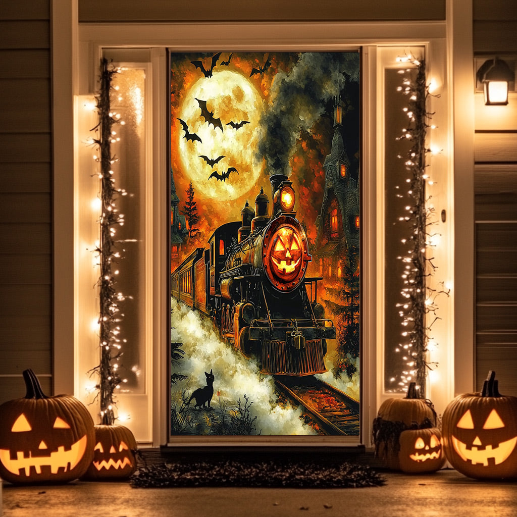 Lorva Halloween Door Cover Pumpkin Express Halloween