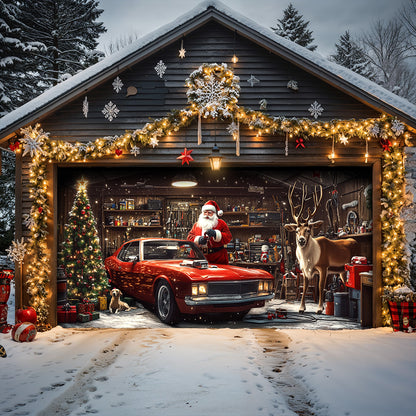 Lorva Christmas Garage Door Banner Decoration Happy Christmas