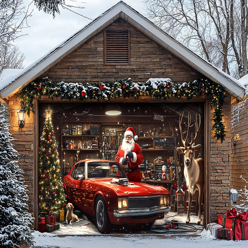 Lorva Christmas Garage Door Banner Decoration Happy Christmas