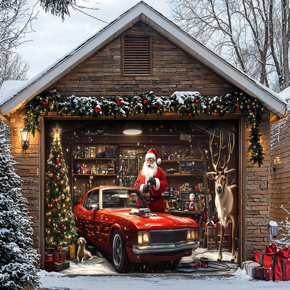 Lorva Christmas Garage Door Banner Decoration Happy Christmas