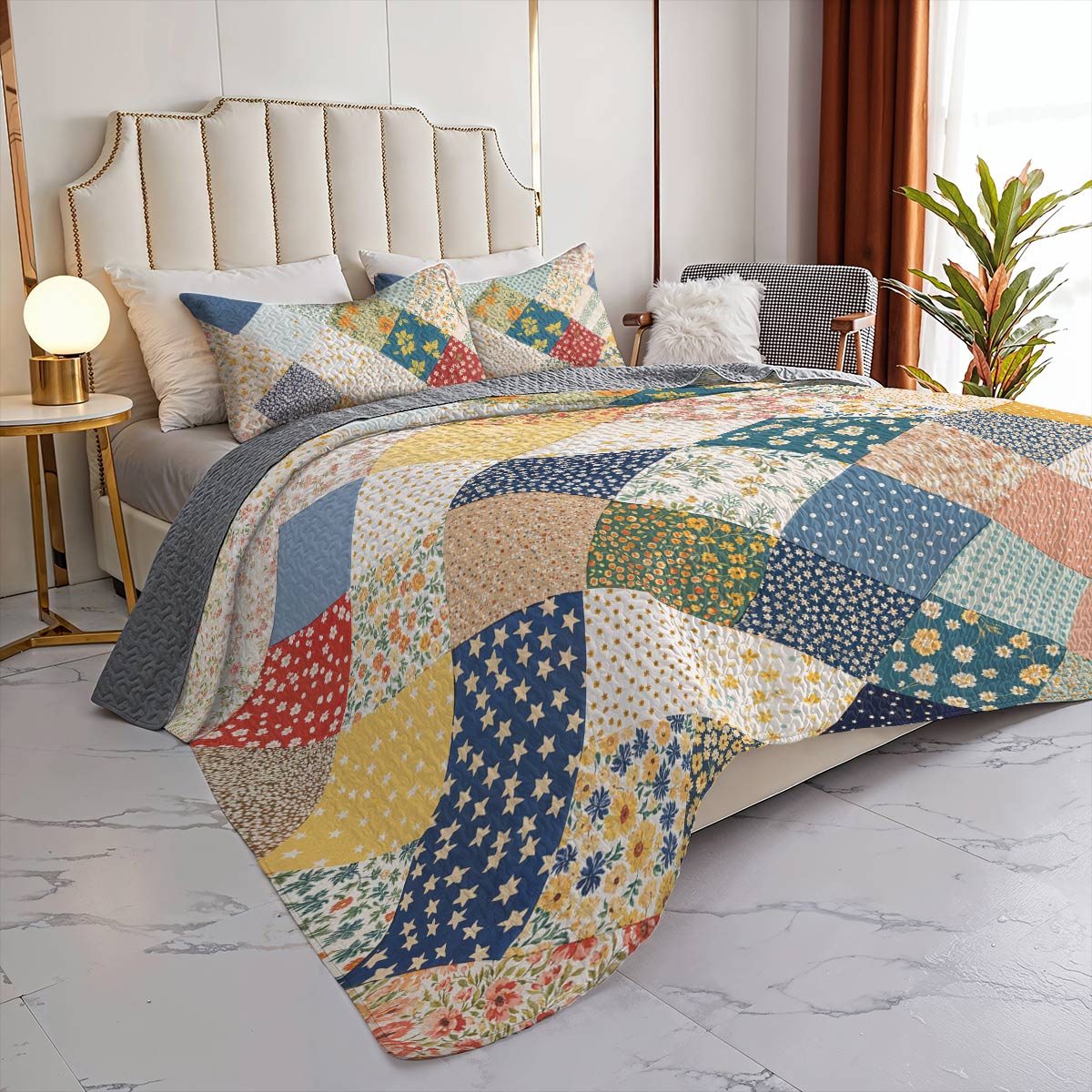 Lorva All Season Quilt 3-Piece Set Vintage Floral