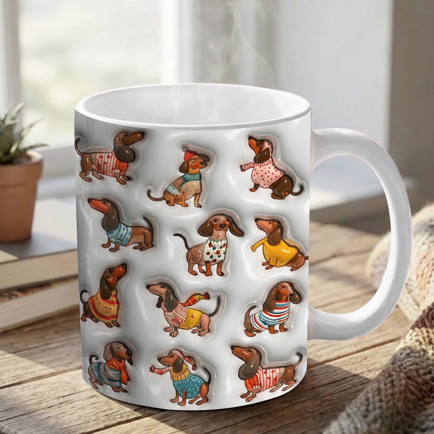 Lorva Flat Print Mug Joyful Dachshund Sweaters