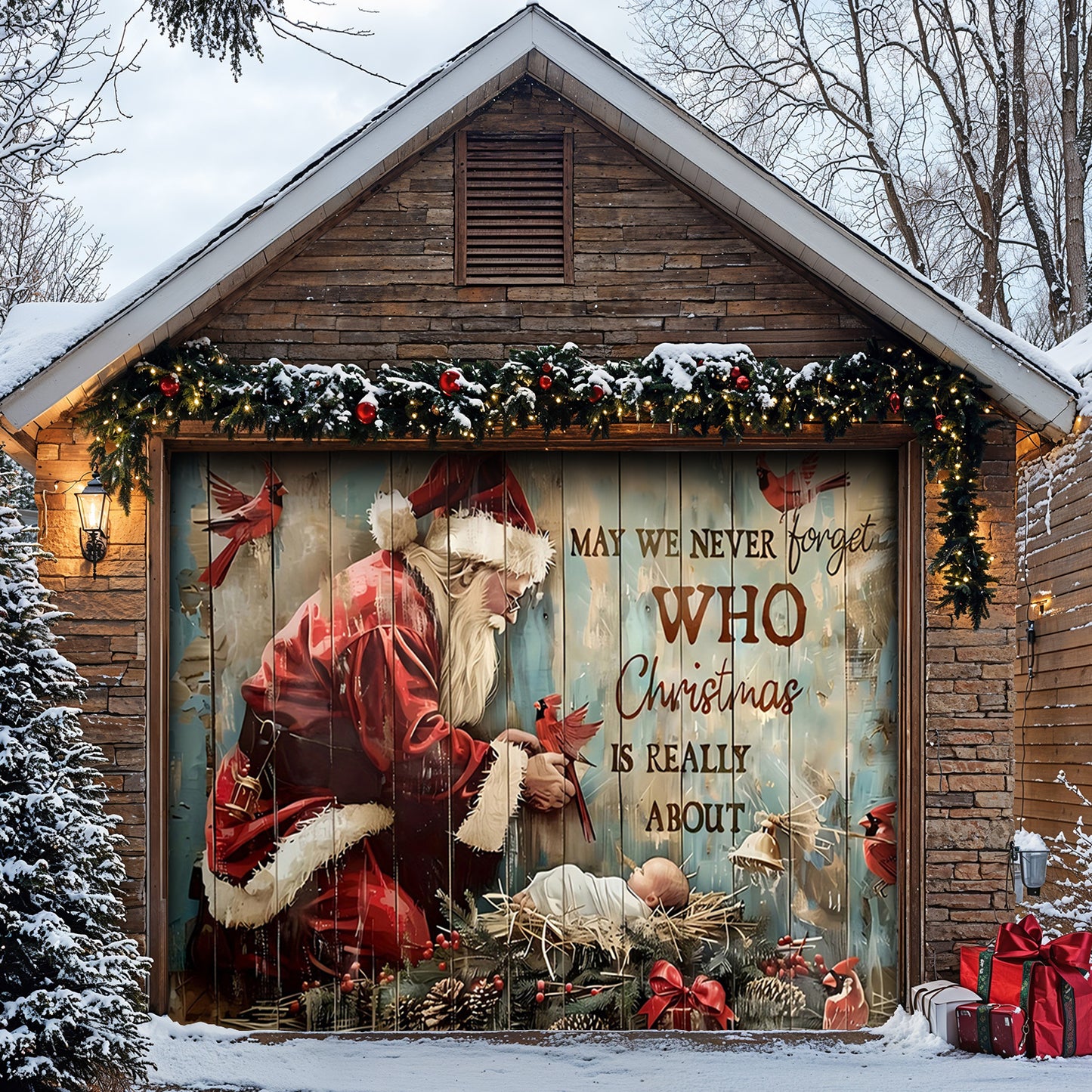Lorva Christmas Garage Door Banner Decoration Hope Love