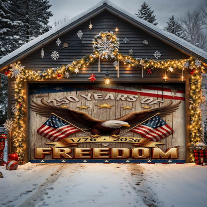 Lorva Garage Door Banner Decoration 250 Years Of Freedom