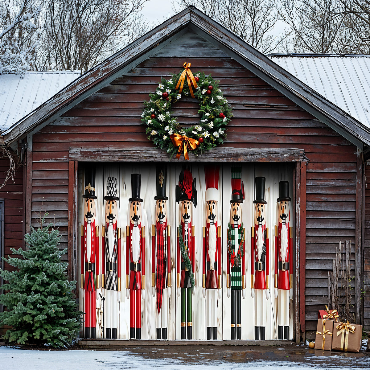 Lorva Christmas Garage Door Banner Decoration Majestic Nutcracker