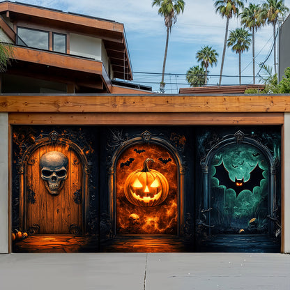 Lorva Halloween Garage Door Banner Decoration Gothic Halloween Fortress
